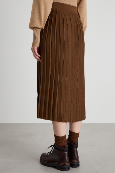 Falda plisada de punto