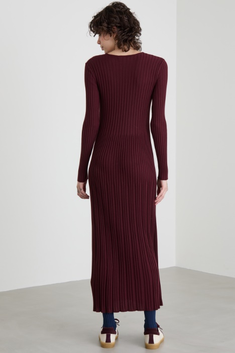Abito lungo in maglia a coste