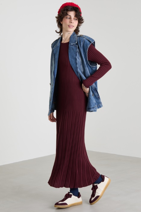 Long ribbed knit dress Intrend