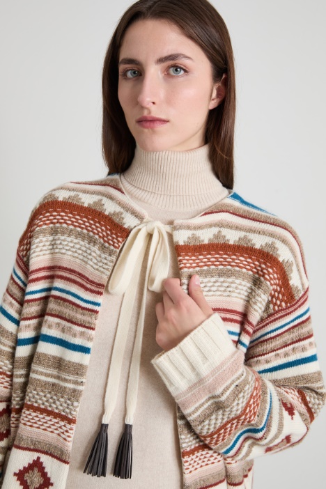 Cardigan oversize jacquard