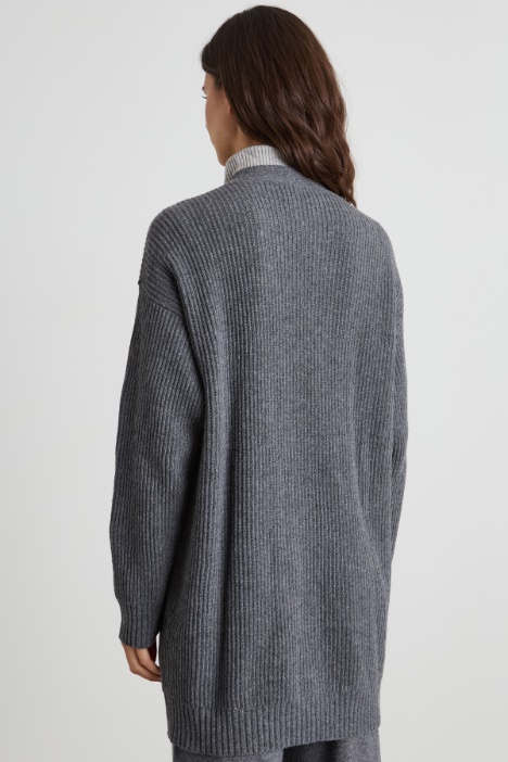 Cardigan lungo in misto lana