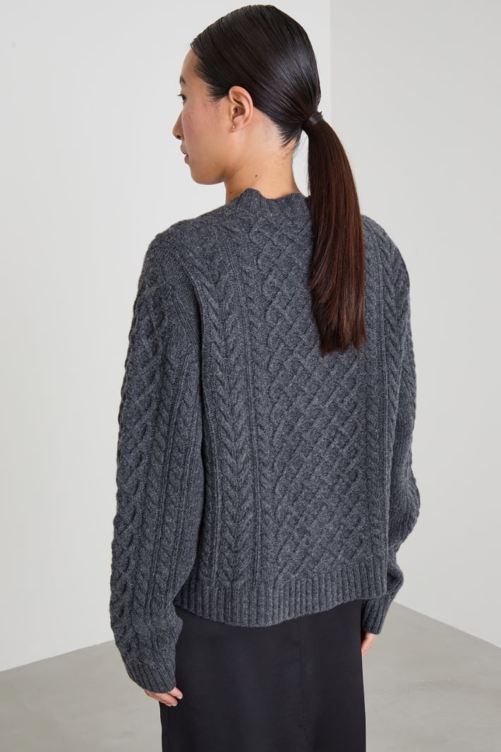 Cable-knit wool cardigan Intrend - 2