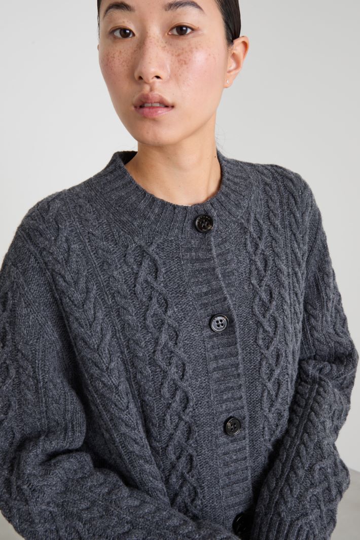 Cable-knit wool cardigan Intrend - 4