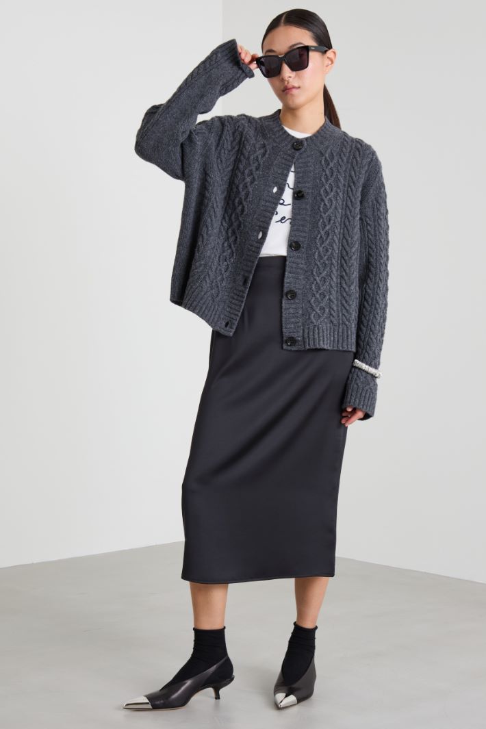 Cable-knit wool cardigan Intrend - 3