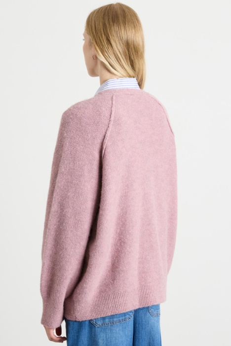 Cardigan in lana e viscosa