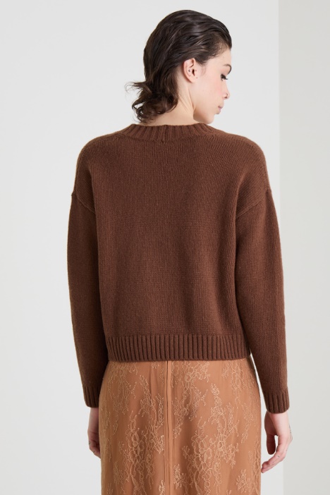 Cardigan in filato di pura lana