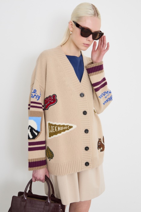Inlaid wool cardigan Intrend