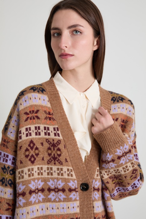 Cárdigan de lana y alpaca jacquard