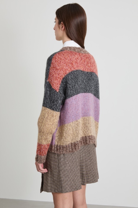 Cardigan patchwork in mohair
