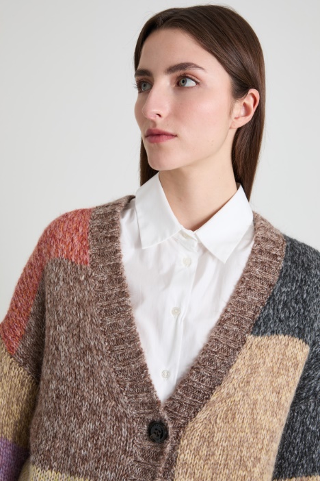 Cardigan patchwork in mohair