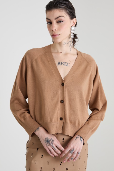 Cardigan dritto in viscosa
