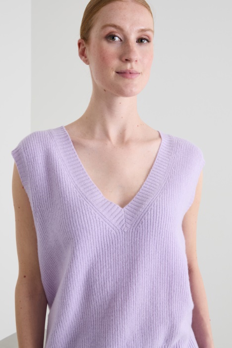 Gilet in filato di cashmere