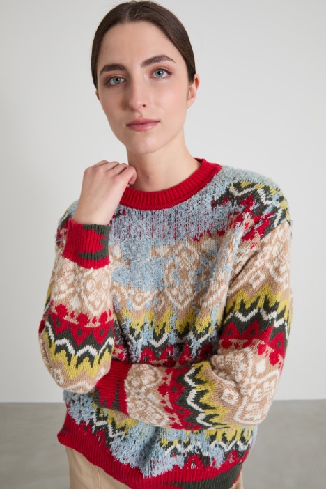 Maglia jacquard fantasia