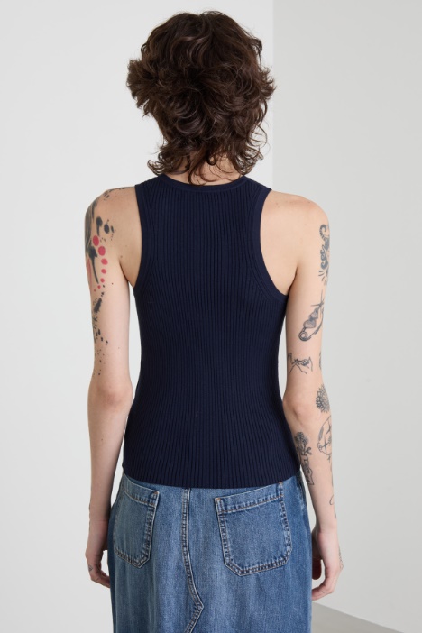 Canotta girocollo a coste