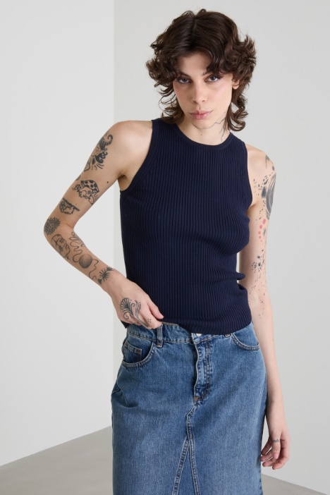 Canotta girocollo a coste