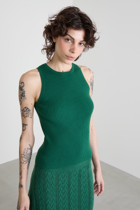 Canotta girocollo a coste