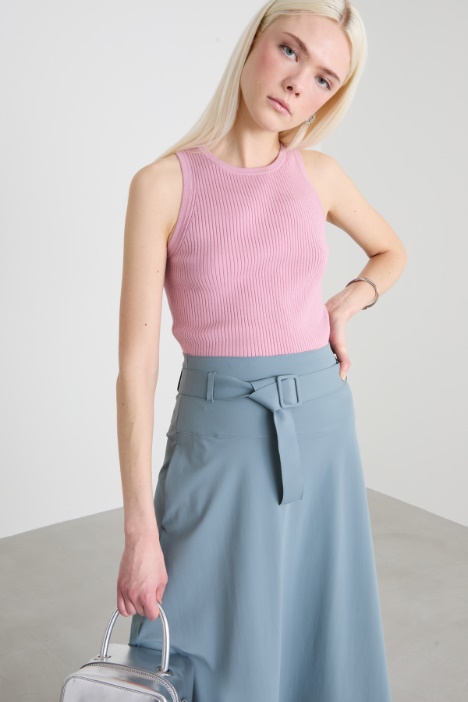 Ribbed crew neck tank top Intrend