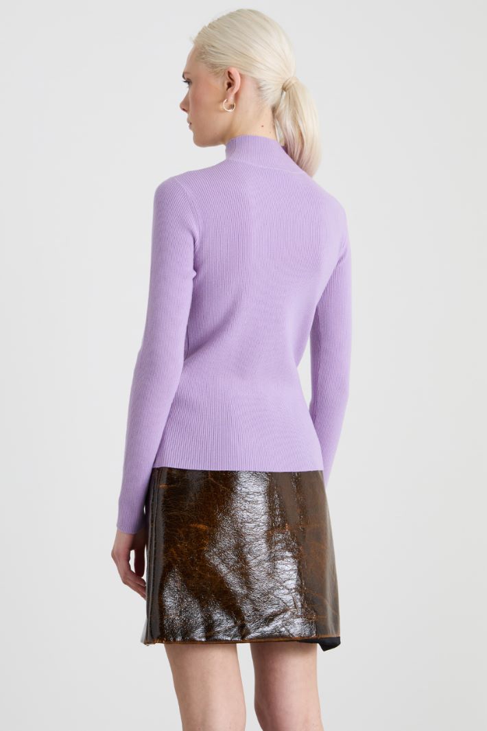 Slim-fit ribbed wool sweater Intrend - 2