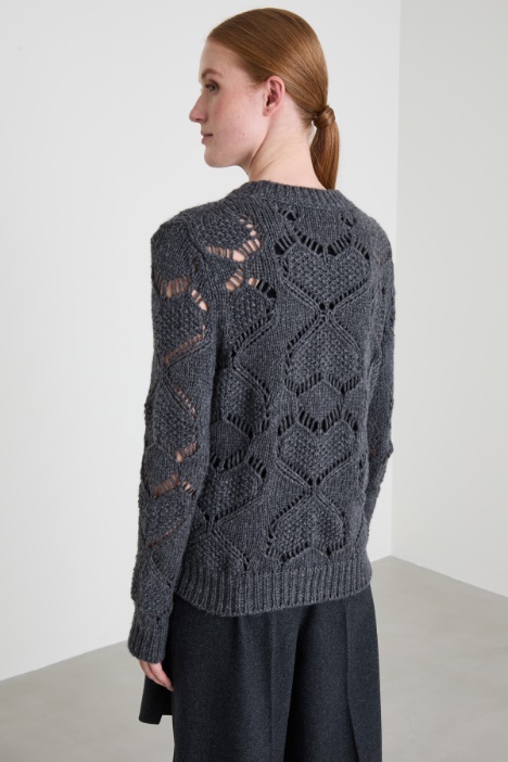 Maglia traforata in misto lana