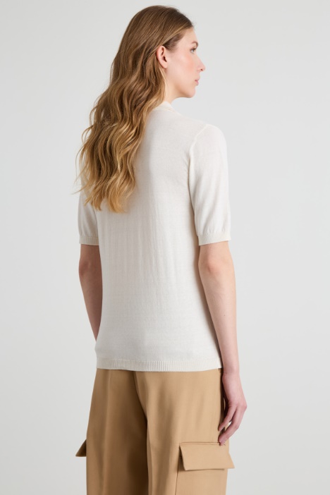 Polo in filato di seta e cotone