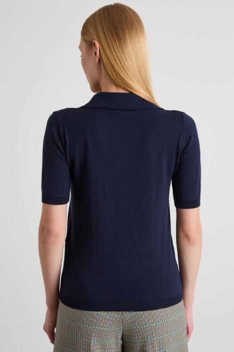 Polo in filato di seta e cotone