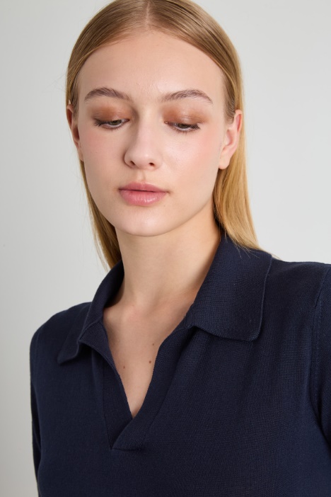 Polo in filato di seta e cotone