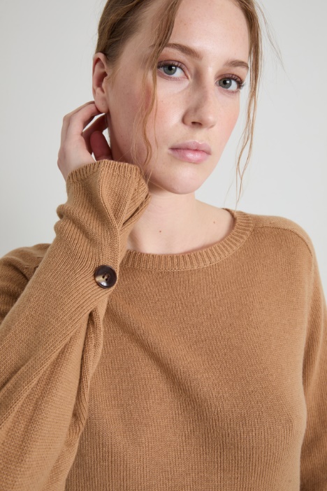 Maglia con bordo alto a coste