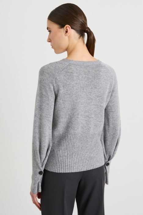 Maglia con bordo alto a coste