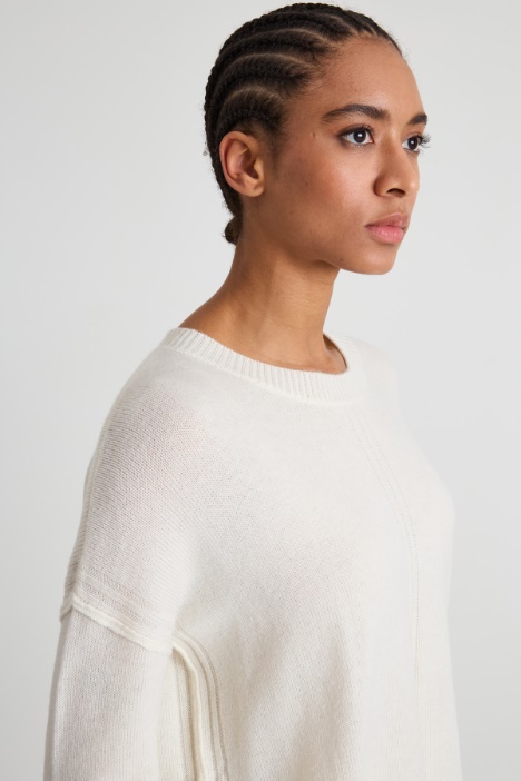 Maglia girocollo in misto lana