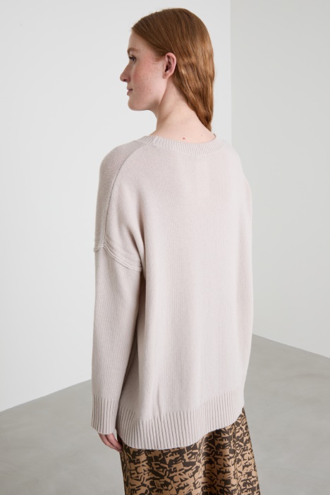 Maglia girocollo in misto lana