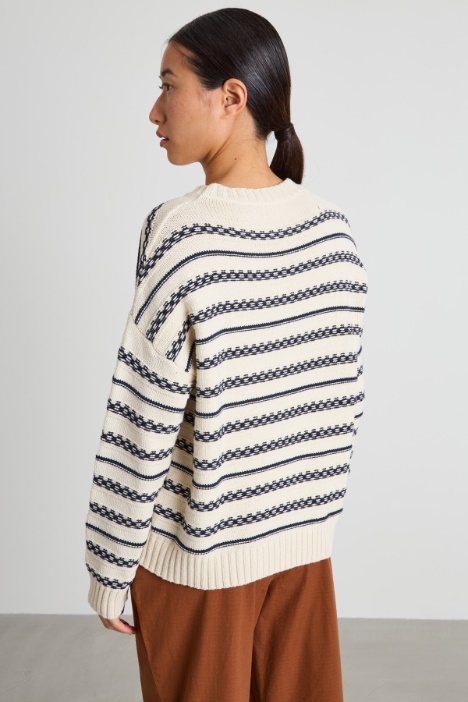 Maglia in cotone con intarsio