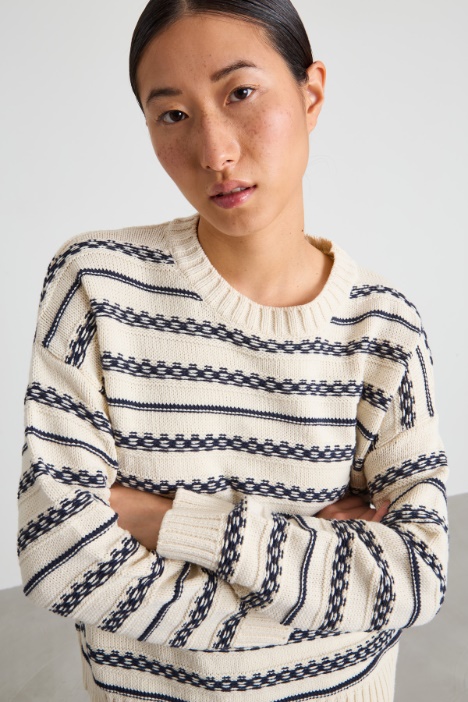 Maglia in cotone con intarsio