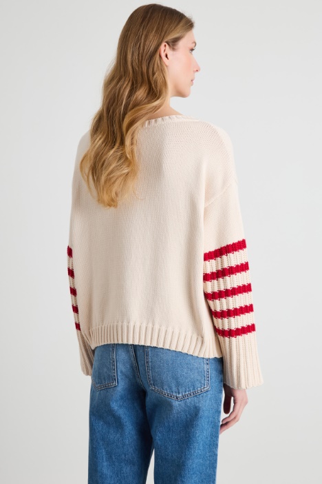 Maglia a barchetta in cotone