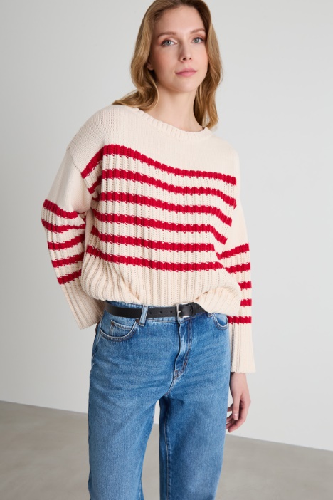 Maglia a barchetta in cotone Intrend