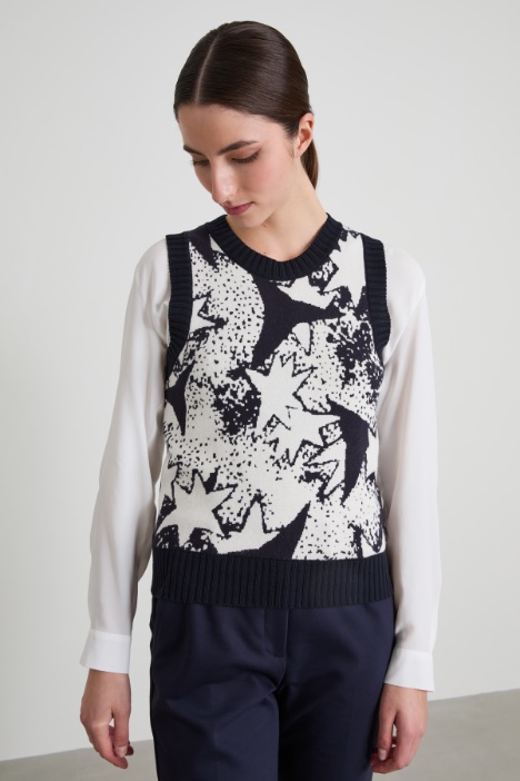 Gilet in maglia jacquard