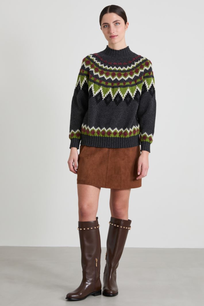 Maglia in lana jacquard