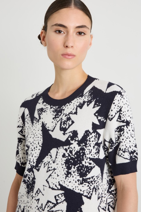 Camiseta de viscosa jacquard