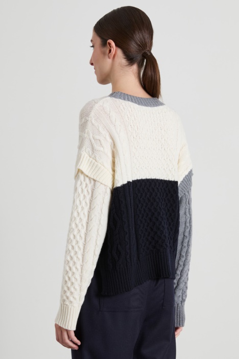 Maglia patchwork in lana