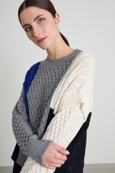 Maglia patchwork in lana