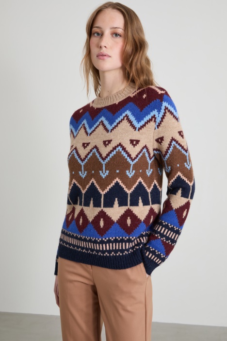 Jacquard alpaca and wool sweater Intrend