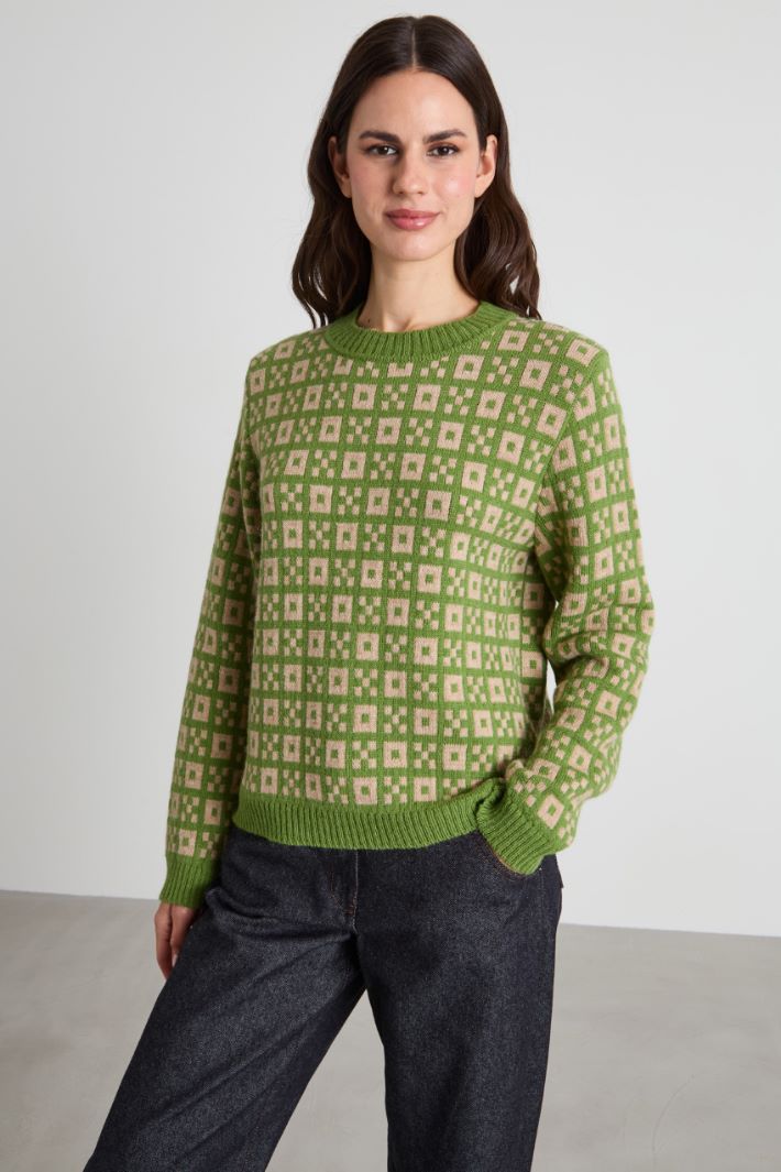 Maglia in alpaca e lana jacquard Intrend