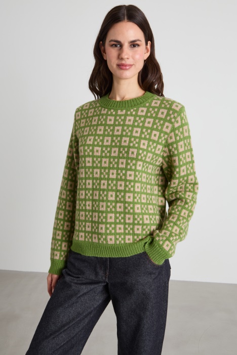 Maglia in alpaca e lana jacquard Intrend