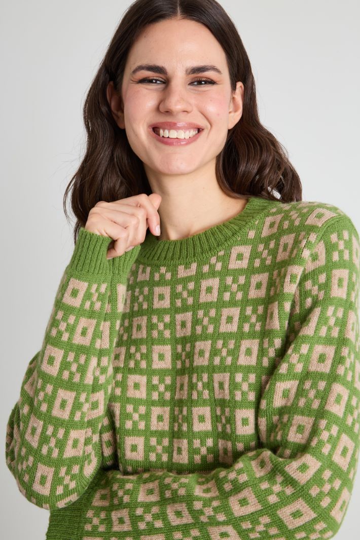 Maglia in alpaca e lana jacquard Intrend - 4