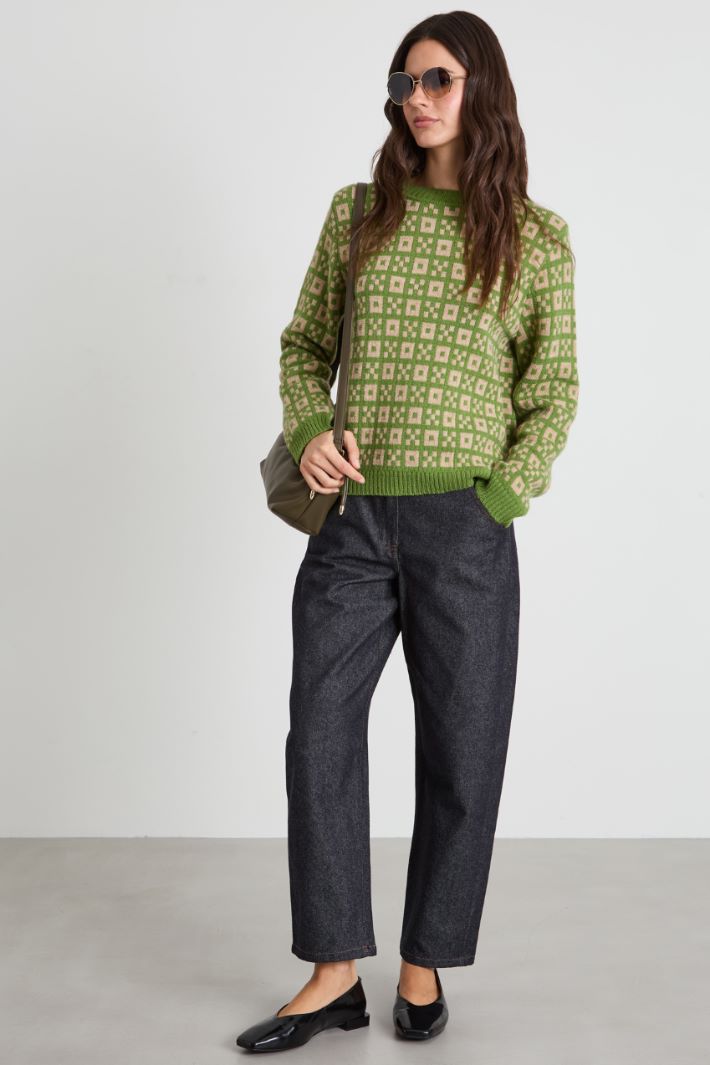 Maglia in alpaca e lana jacquard Intrend - 3