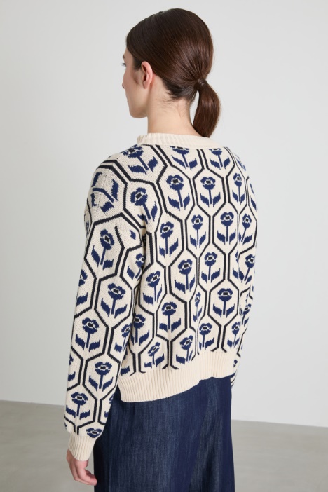 Maglia in cotone jacquard