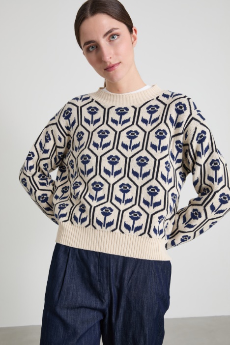 Maglia in cotone jacquard Intrend