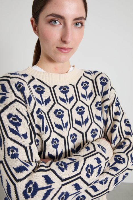 Maglia in cotone jacquard