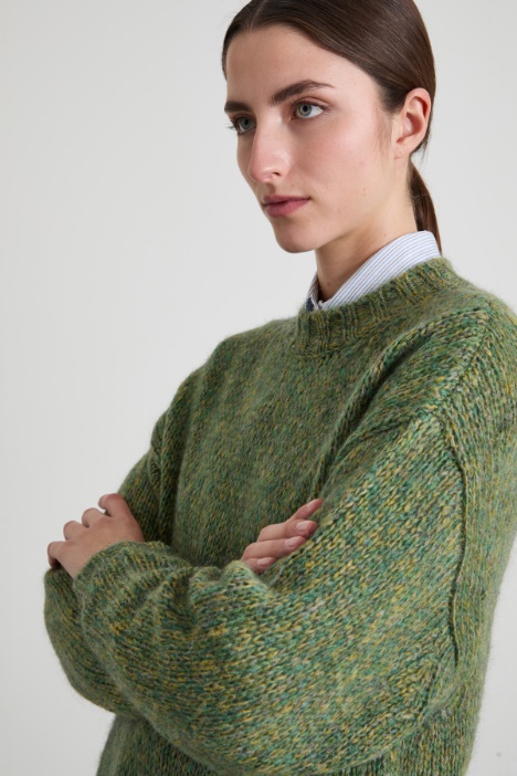 Jersey mouliné de mezcla de mohair