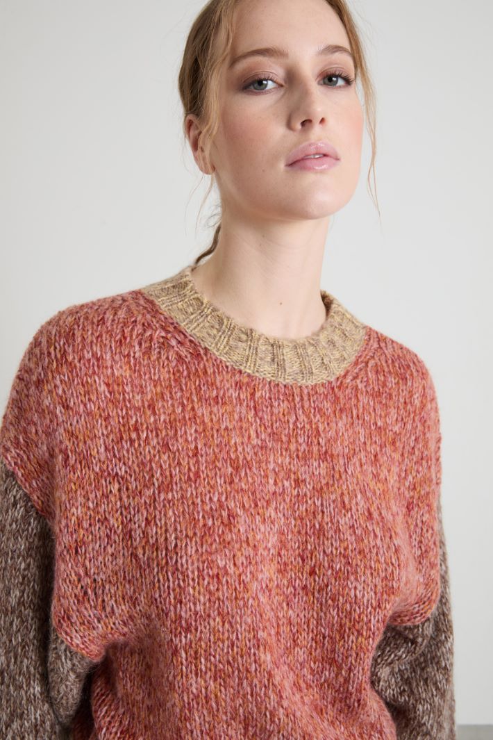 Mohair blend moulinè sweater Intrend - 4
