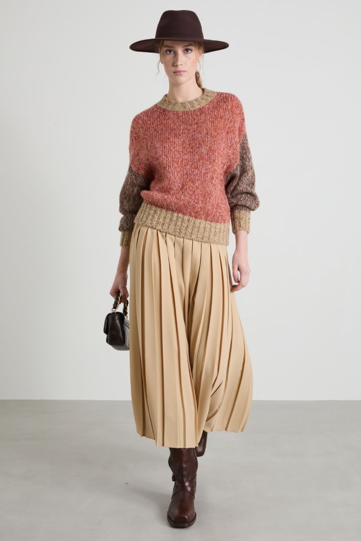 Mohair blend moulinè sweater Intrend - 3